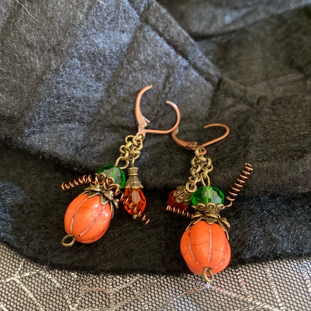 Autumn pumpkin earrings